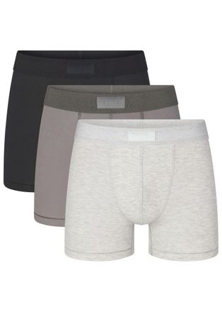 SKIMS Cotton-blend 3 Boxer Briefs - set of Three - Grey - Xxl