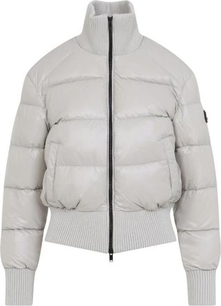 Moose Knuckles Queens Down Bomber - Dames - Winterjassen - Grijs - M - Nylon - Jassen