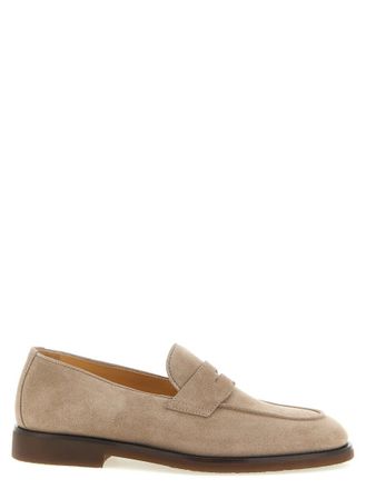 Brunello Cucinelli Beige Solid Penny Loafers