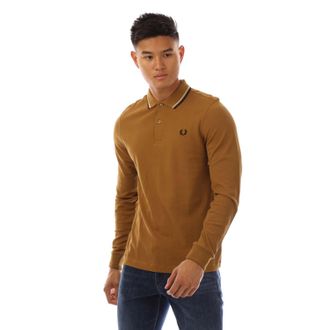 Fred Perry Herenpolo Fred Perry lange mouw met dubbele punt in geel