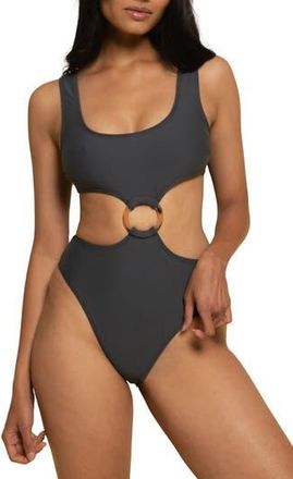 Montce Swim Ky Cutout One-Piece Swimsuit in Charcoal at Nordstrom Rack, Size X-Small
