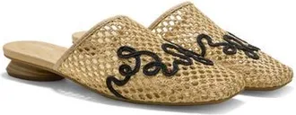 Vivaia Maura Square-Toe Mesh Sandals in Natural/black at Nordstrom, Size 5