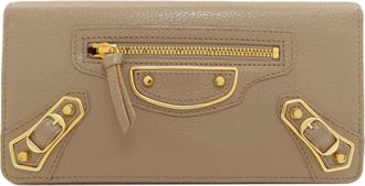 Balenciaga Grayish Leather Long Wallet (Bi-Fold) (Pre-Owned)