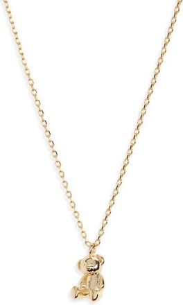 Estella Bartlett Teddy Bear Pendant Necklace in Gold at Nordstrom
