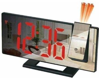 OEM Reloj Despertador Con Proyector, Proyecci&oacute;n De 180&deg;, Reloj Digital Con Pantalla Led Tipo Espejo, Puerto Usb, Funci&oacute;n De Repetici&oacute;n De Alarma, 4 Nivele