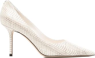 Jimmy Choo London snake-effect leather pumps - women - Calf Leather - 37,5 - Neutrals