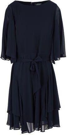 Ralph Lauren RUFFLED GEORGETTE COCKTAIL DRESS