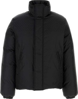 Alexander McQueen Skull Jacquard Puffer Jas - Heren - Gewatteerde jassen - Zwart - M - Polyester - Jassen