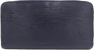 Louis Vuitton Navy Leather Long Wallet (Bi-Fold) (Pre-Owned)