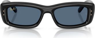 Ray-Ban Kiliane Puffer 55mm Rectangle Sunglasses in Black/dark Blue at Nordstrom