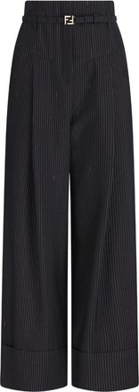 Fendi Black Tailored Pleated Pants