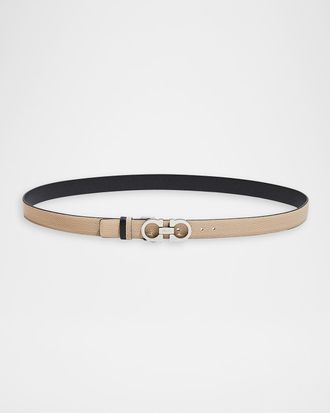 Ferragamo Gancini-Buckle Reversible Leather Belt