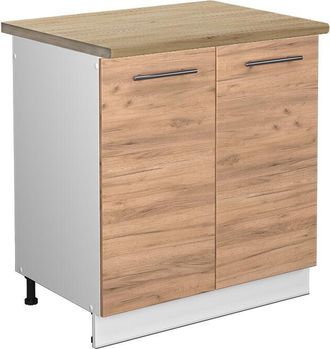 Vicco Armario Bajo Para Fregadero Fame-line, Roble Dorado, 80 Cm, Et Roble, Vicco