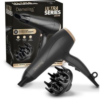 Saint Algue Secador De Pelo - Saint Algue - Demeliss Ultra Series - Difusor - 3 Temperaturas - 2200 W - Negro