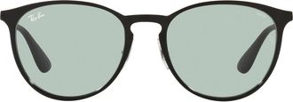 Ray-Ban Erika 54mm Round Sunglasses in Shiny Black at Nordstrom