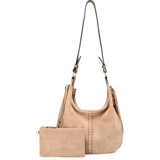 OLD TREND Hydrangea Genuine Leather Suede Heritage Shoulder Bag in Tan at Nordstrom