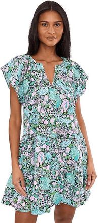 Lilly Pulitzer Norella Linen Dress Womens Dress Royal Zoo : XXS