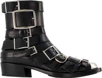 Alexander McQueen Womens Leather Boxcar Boot (Authentic Pre-Loved)