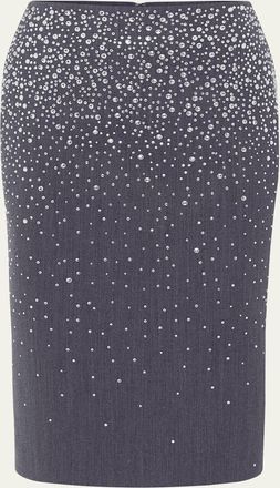Alex Perry Crystal Suiting Pencil Skirt