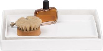 Pigeon and Poodle Cordoba Nested Tray in White Burlap at Nordstrom