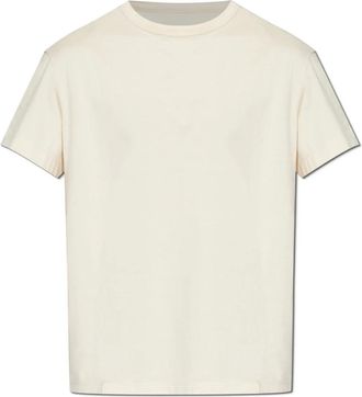 Maison Margiela Tops, Heren, Beige, S, Katoen, T-shirt met logo