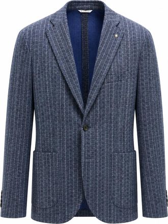 Manuel Ritz Pinstripe Pattern Two Button Classic Blazer
