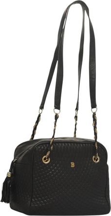 Bally Vintage Chain Shoulder Bag Quilted Leather Leather Shoulder Bag Bag (Pre-Owned)