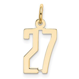 Diamond2Deal 14k Yellow Gold Small Elongated Number Charm Pendant