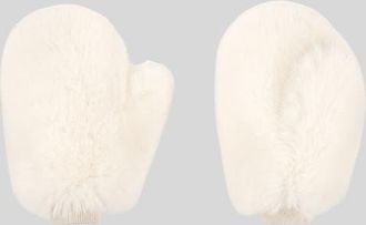 Cynthia Rowley Faux Fur Oversized Mittens in Ivory at Nordstrom
