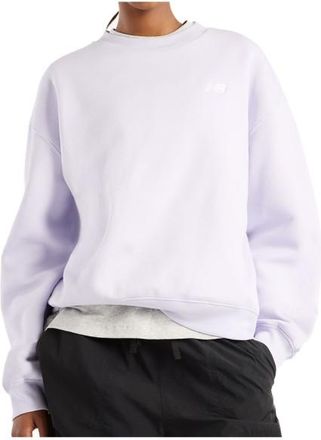 New Balance Sport Essentials Fleece Crew Pullover f&uuml;r Damen | wei&szlig;