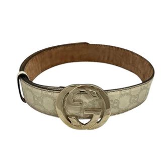 Gucci Pre-owned Belts, female, Beige, Size: ONE SIZE Pre-owned Interlocking leather belt