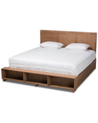 Baxton Studio Dnu Baxton Studio Tamsin King 4-Drawer Platform Storage Bed With Built-In Shelves