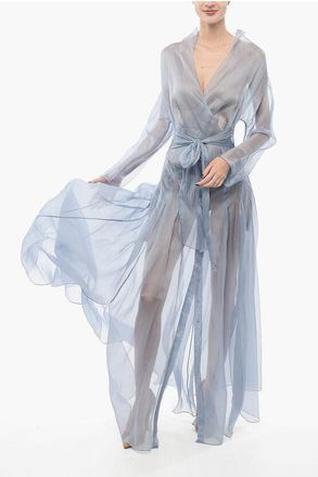 Super Blond Vestito Lungo Wrap In Seta taglia 40