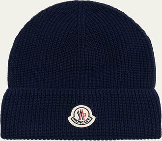 Moncler Mens Ribbed Cotton Beanie