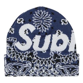 SUPREME Bandana Big Logo Beanie Navy FW24BN61-NAVY