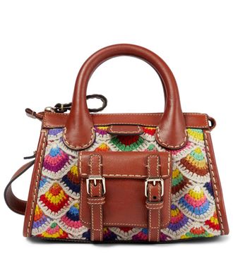 Chlo&eacute; Edith Mini crochet and leather tote