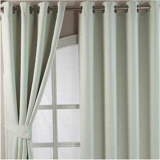 Homescapes Ivory Herringbone Chevron Blackout Curtains Pair Eyelet Style, 90x72