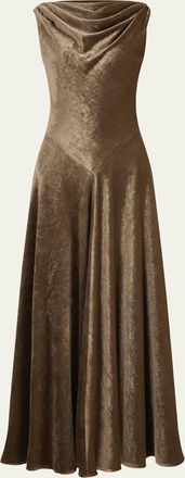 Altuzarra Drina Cowl-Neck Velvet Gown