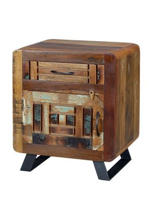 Giner&Colomer Mesita de noche fabricada en madera reciclada