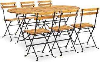 vidaXL Vidaxl - Comedor De Jard&iacute;n Plegable 7 Piezas De Madera Maciza De Acacia