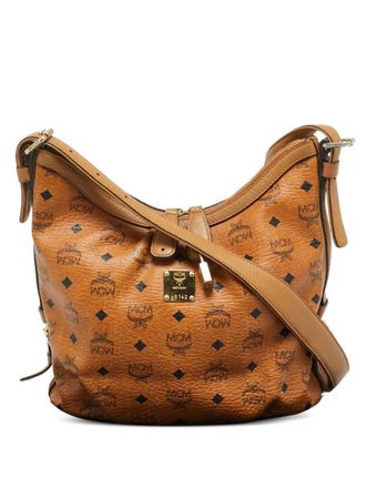 MCM Visetos signature-logo leather shoulder bag - Brown
