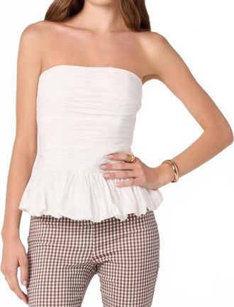 Astr Ella Strapless Top In White