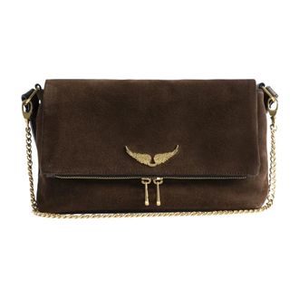 Zadig&Voltaire Tassen, Dames, Bruin, ONE Size, Leer, Rocky II Suede