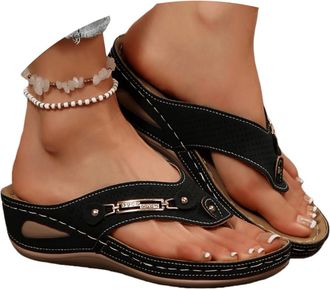 Generic Vacation Sandals For Women 2026 Arch Support Flip Flops for Women Orthotic Sandals for Plantar Fasciitis Lightweight Thong Sandals for Walking, Foot P