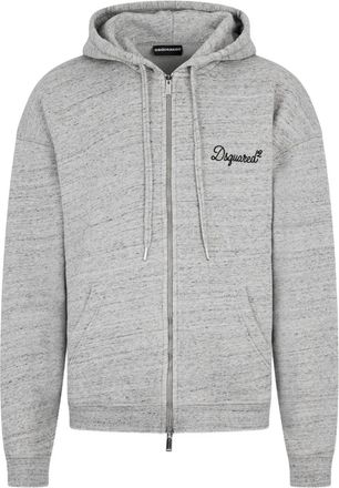 Dsquared2 Hoodiie met ritssluiting en geborduurd logo - Grijs