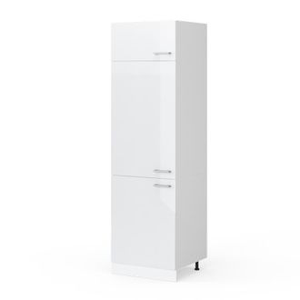 Vicco Mueble Despensa Universal R-line, Blanco Alto Brillo, 60 Cm Con Puertas