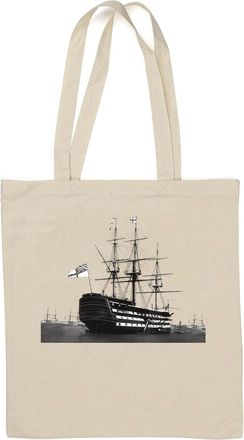 Generic Imperial sailing ship of war Victory Natural Cotton Tote Bag White