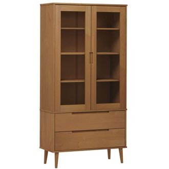 vidaXL Vidaxl - Vetrina molde Marrone 90x35x175 cm in Legno Massello di Pino