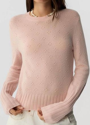 Guest In Residence Compass Shrunken Crew Sweater In Powder Pink