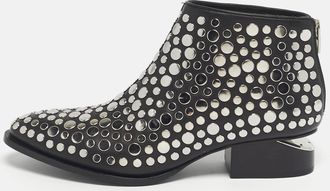 Alexander Wang Black Leather Studded Kori Ankle Boots